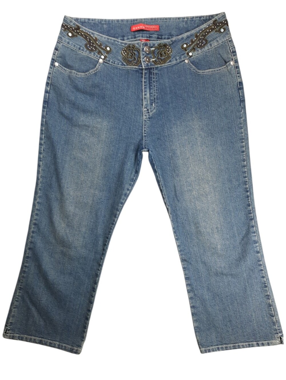Cosmopolitan Embellished Crop/Capri Blue Jeans SZ 14